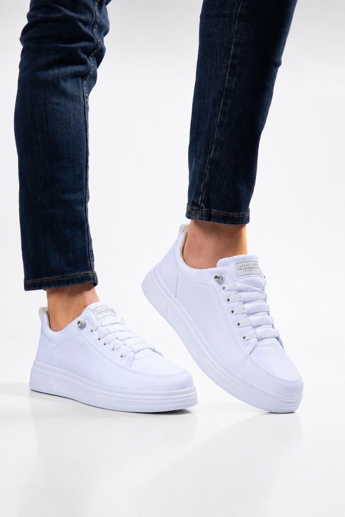 Erkek Faylon Taban Akıllı Bağcıklı Paraşüt Malzeme Sneaker Ayakkabı BEYAZ