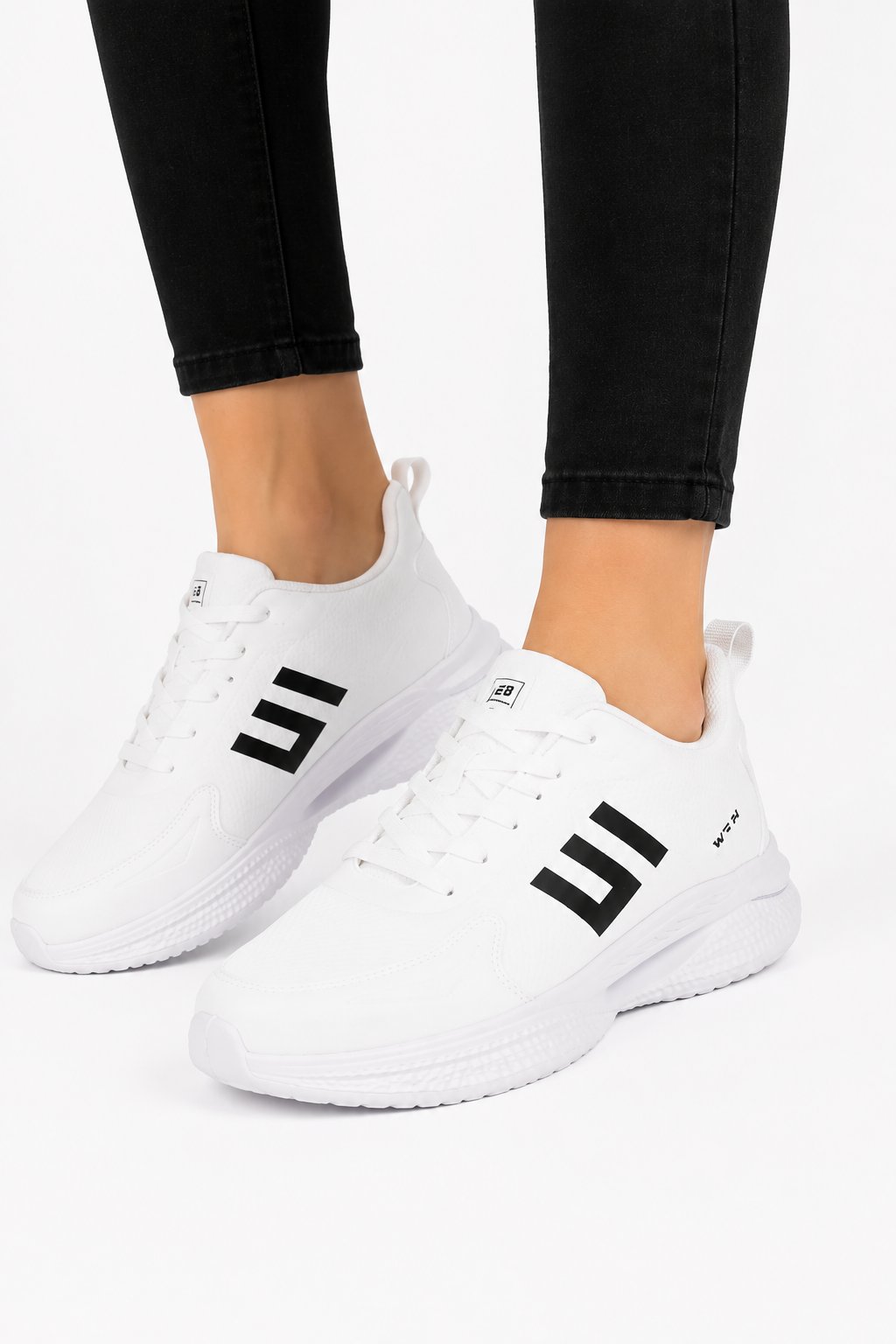 Erkek Faylon Taban Cilt Sneaker Ayakkabı BEYAZ - SİYAH