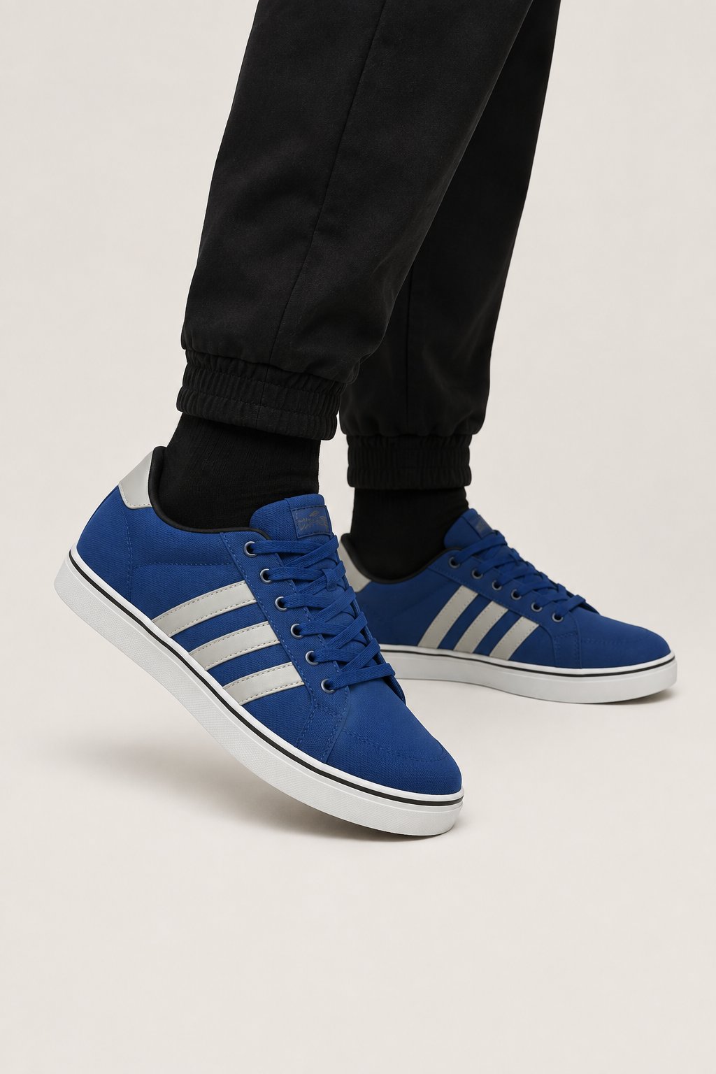 Erkek Faylon Taban Keten Sneaker Ayakkabı LACİVERT