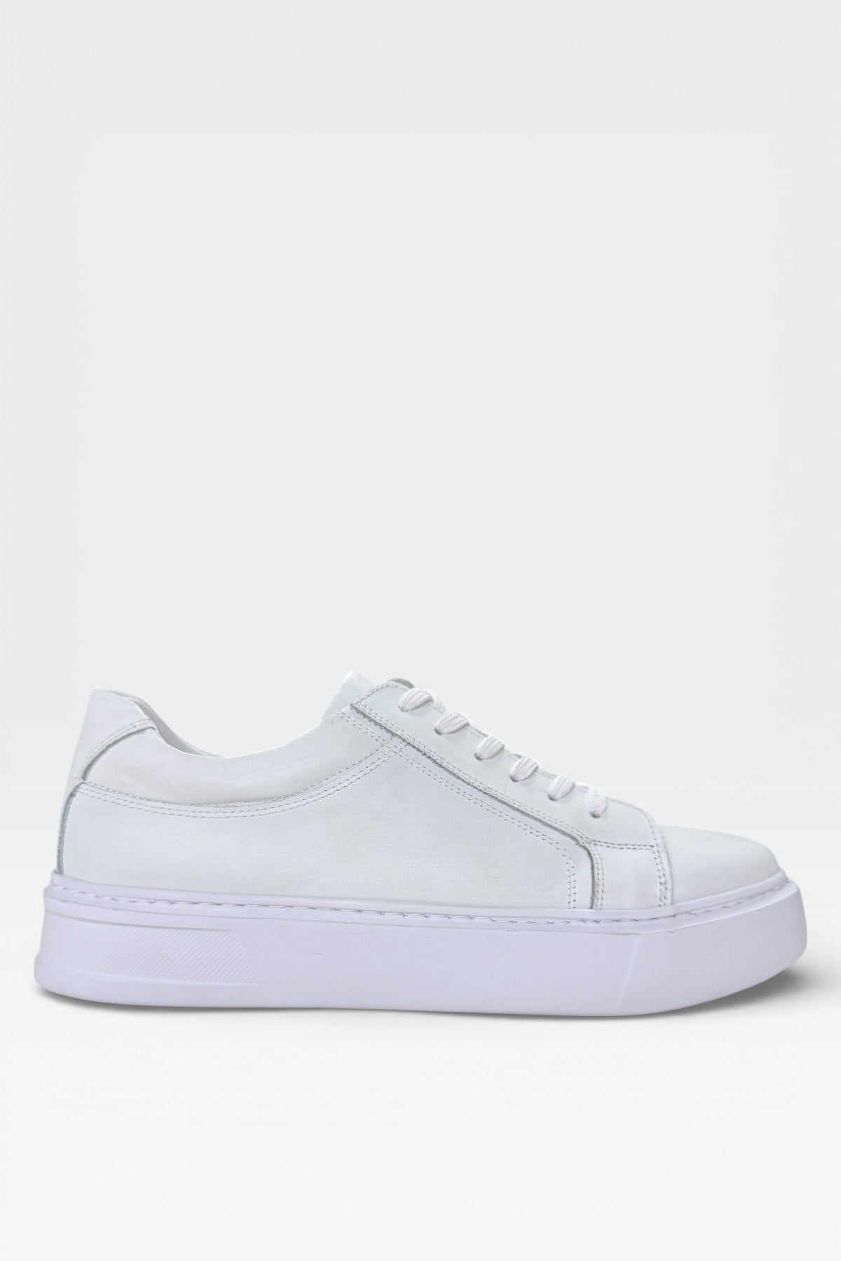 Erkek Faylon Taban Sneaker Hakiki Deri Ayakkabı  BEYAZ