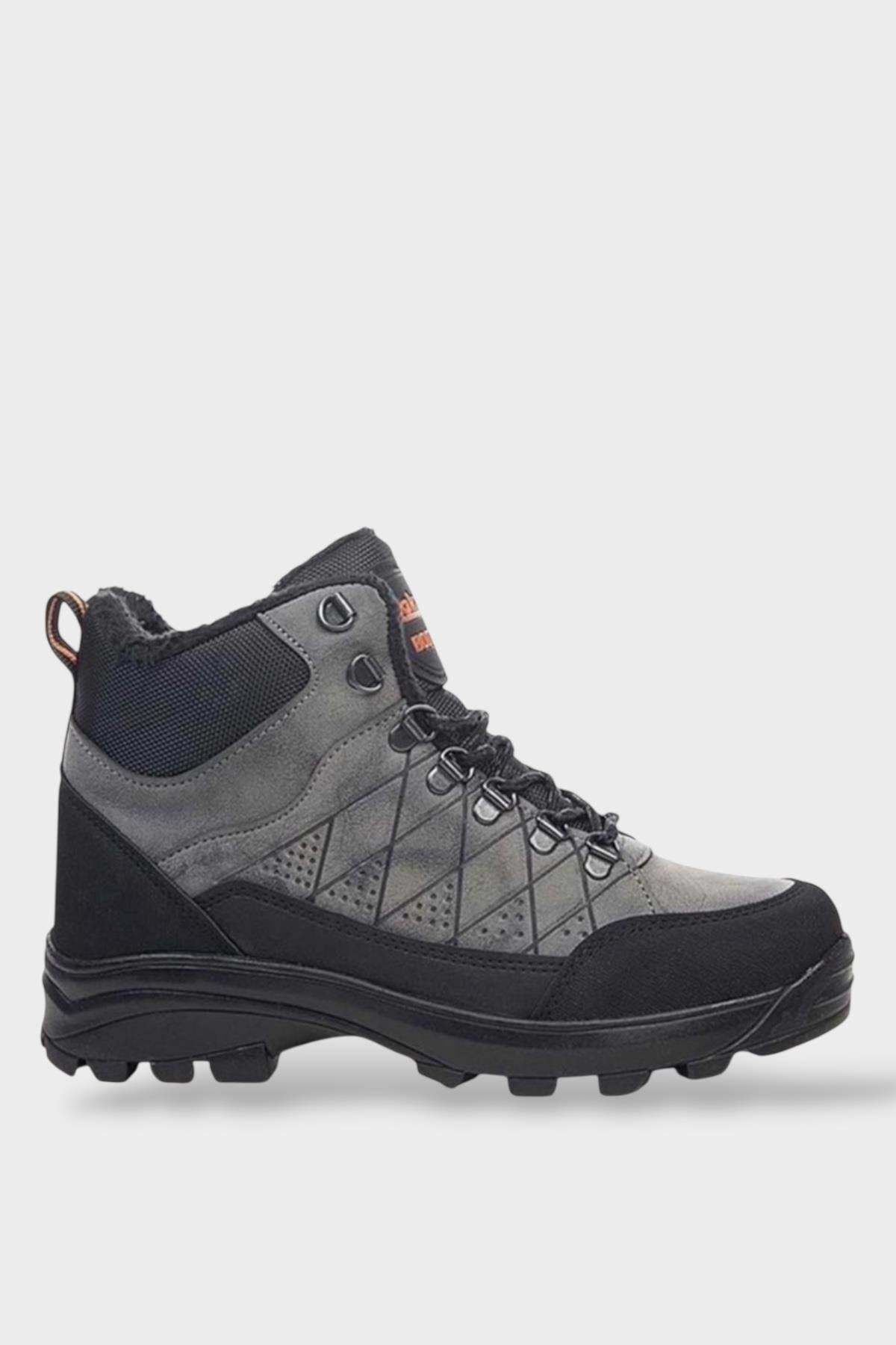 Erkek İçi Kürklü Fermuarlı Trekking Outdoor Bot FÜME