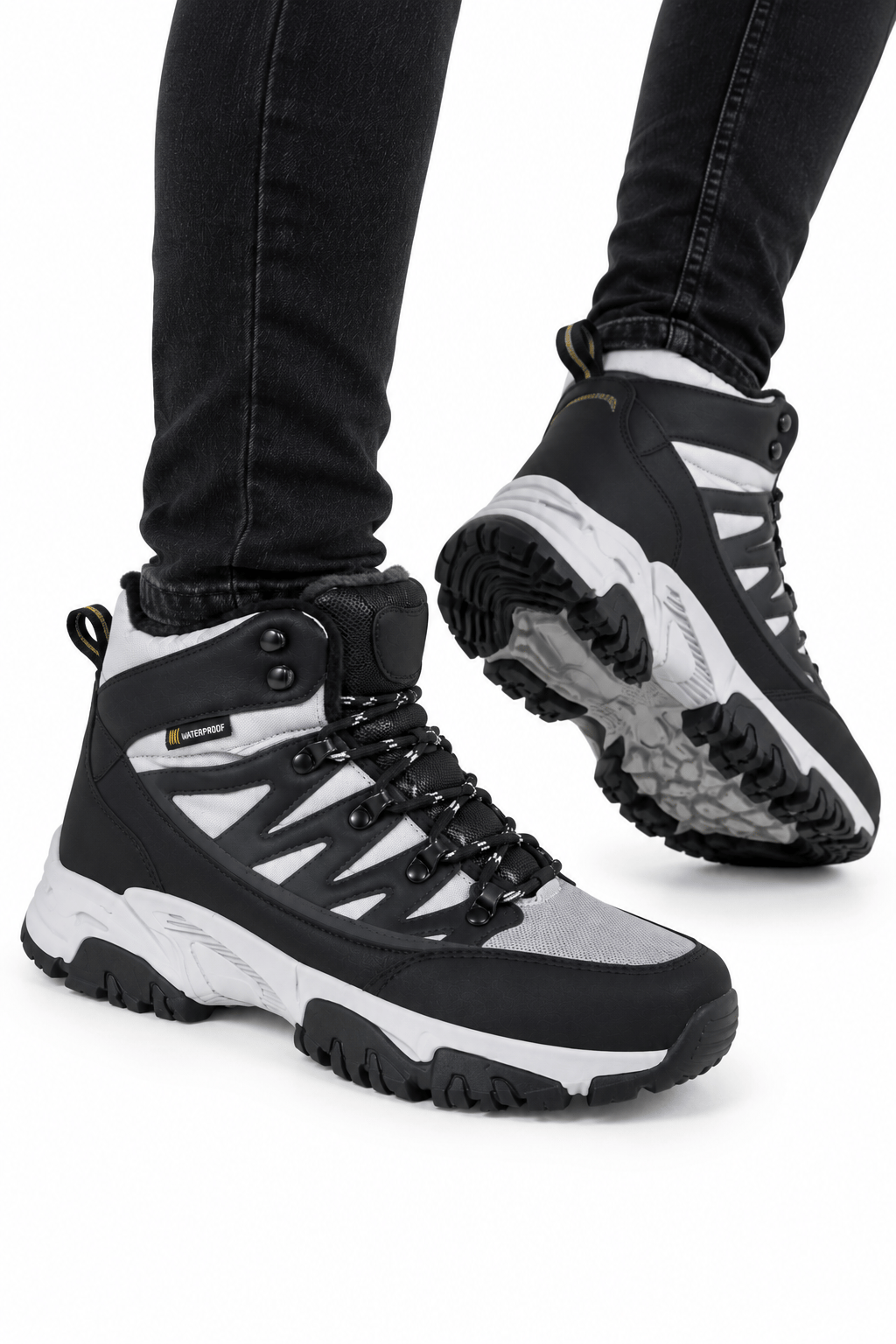 Erkek İçi Kürklü Trekking & Outdoor Bot  Gri-Siyah