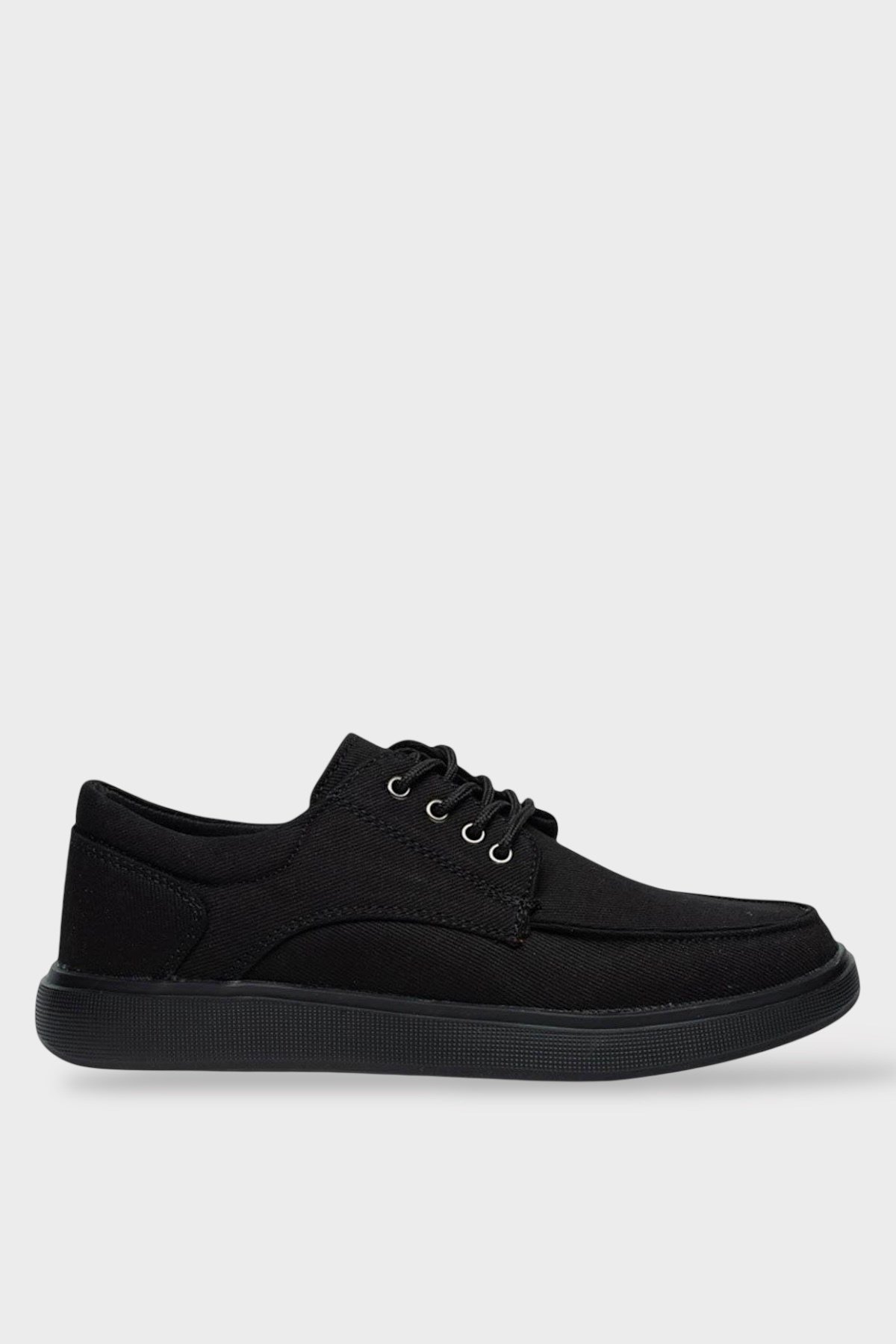 Erkek Keten Gabardin Kumaş Sneaker Ayakkabı SİYAH