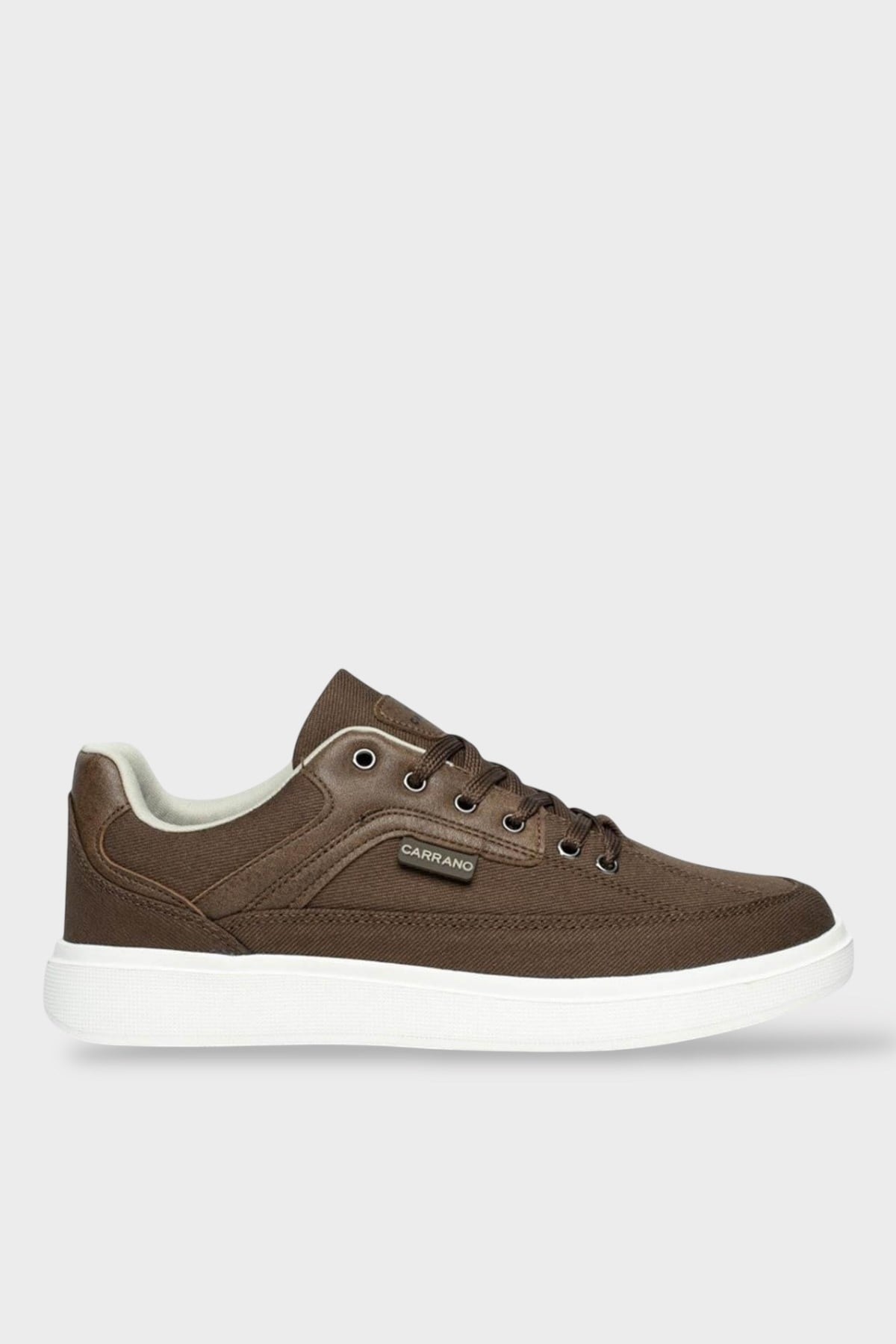 Erkek Keten Gabardin Kumaş Sneaker Ayakkabı KAHVERENGİ