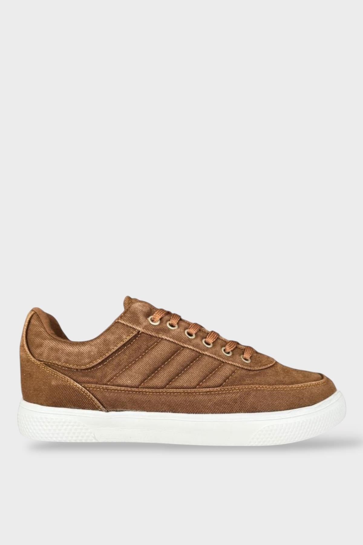 Erkek Keten Sneaker Ayakkabı KAHVERENGİ