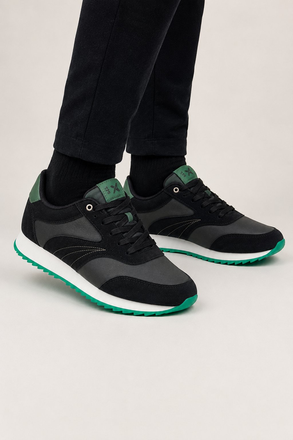Erkek Termo Taban Cilt Sneaker Ayakkabı SİYAH - YEŞİL
