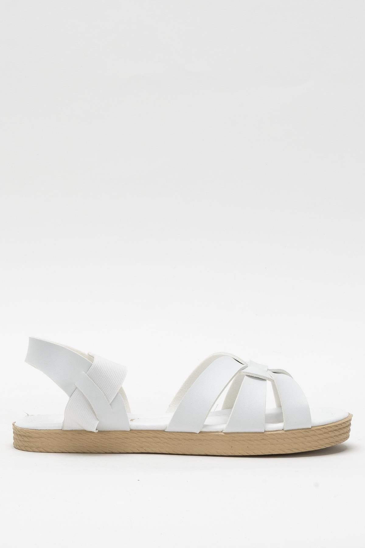 Günlük Şık Rahat Kadın Sandalet BEYAZ