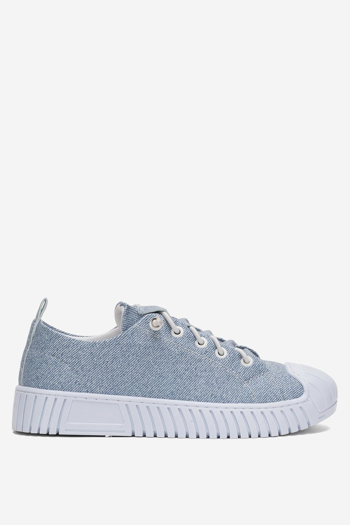 Kadın Kolay Giyilebilir Lastik Bağcıklı Spor Keten Sneaker Ayakkabı MAVİ