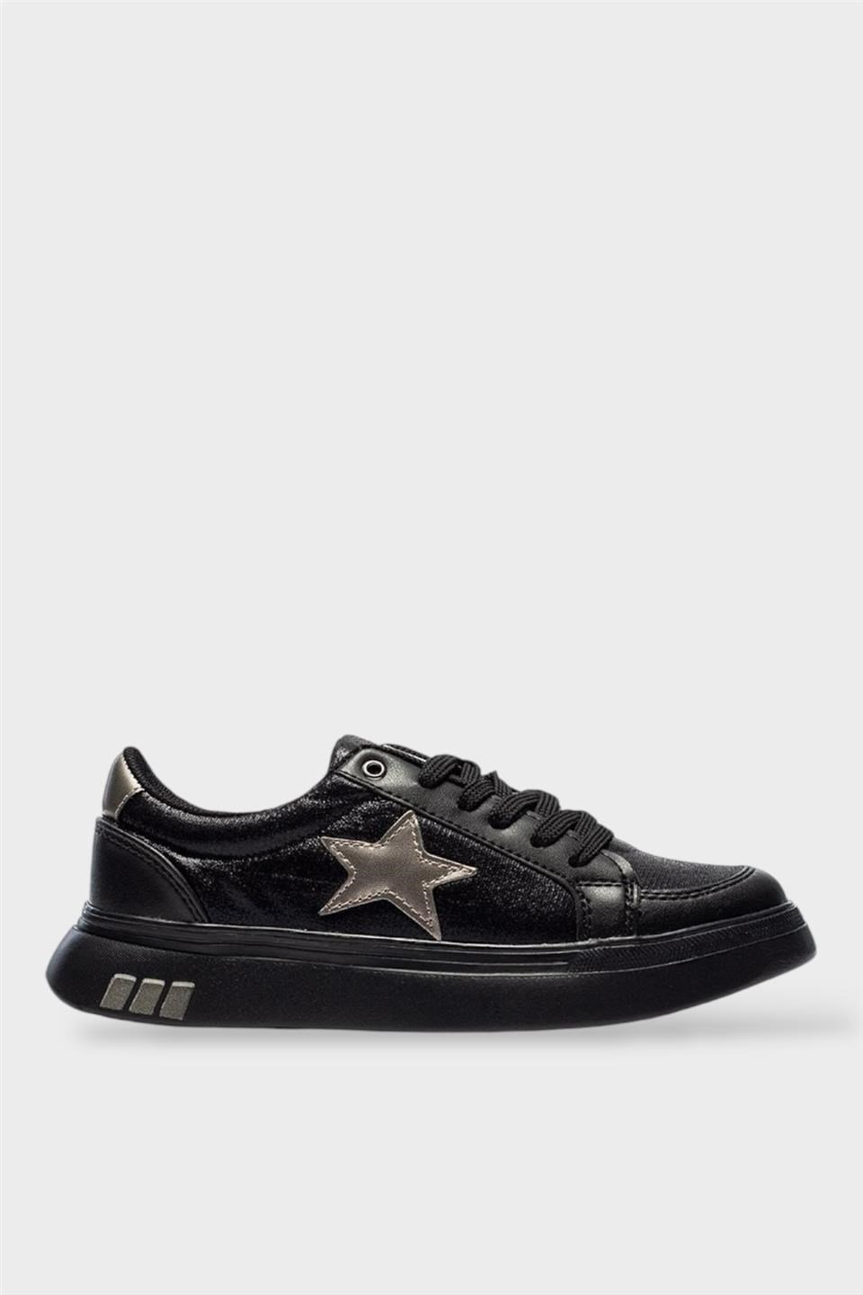 Kadın Yıldız Detay Şık Sneaker Ayakkabı SİYAH