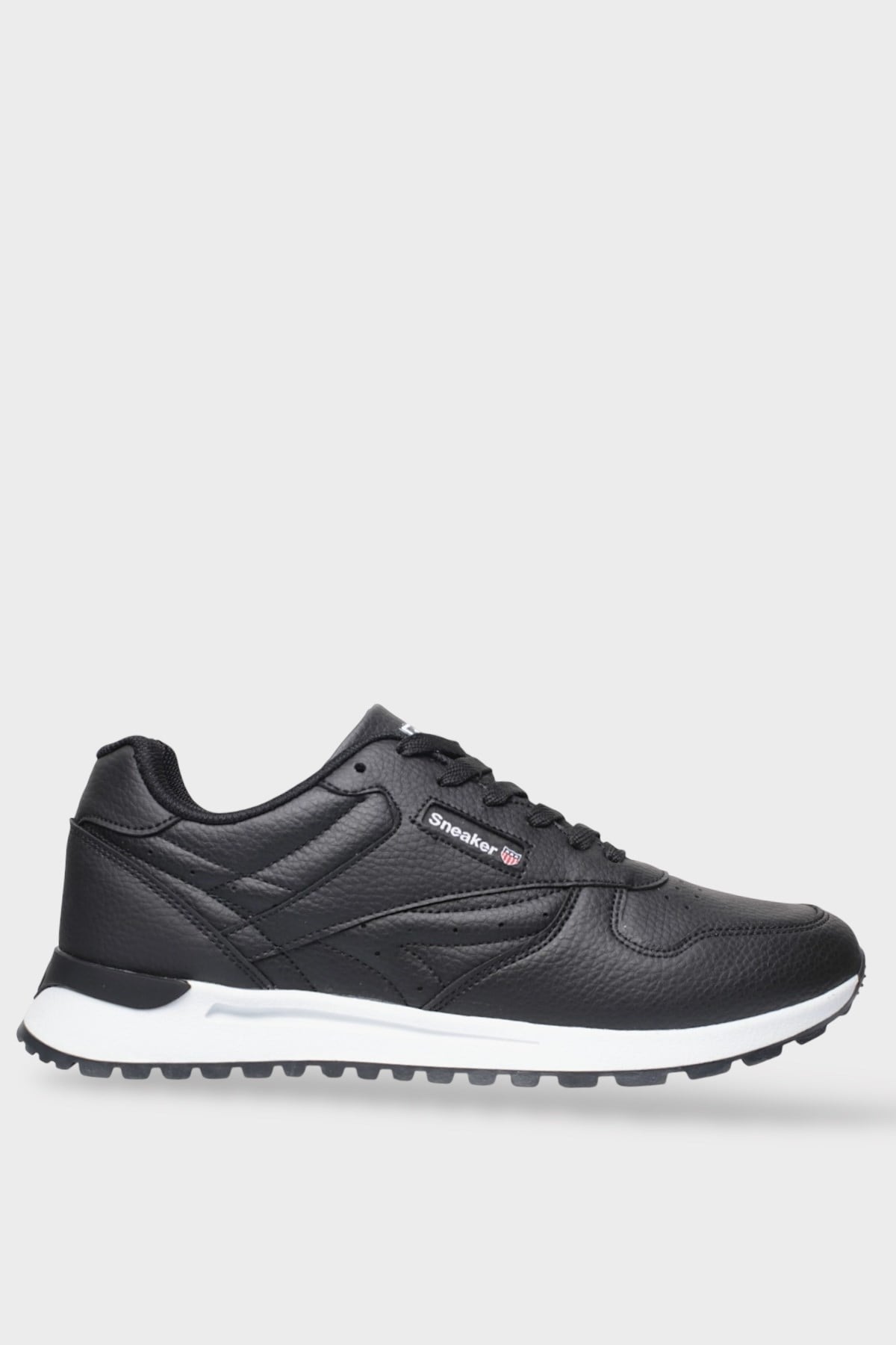 Ortopedik Cilt Sneaker Unisex Spor Ayakkabı SİYAH - BEYAZ