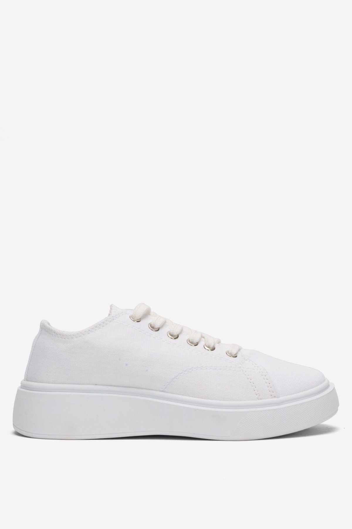 Rahat Kalıp Kalın Taban Kadın Sneaker Ayakkabı BEYAZ