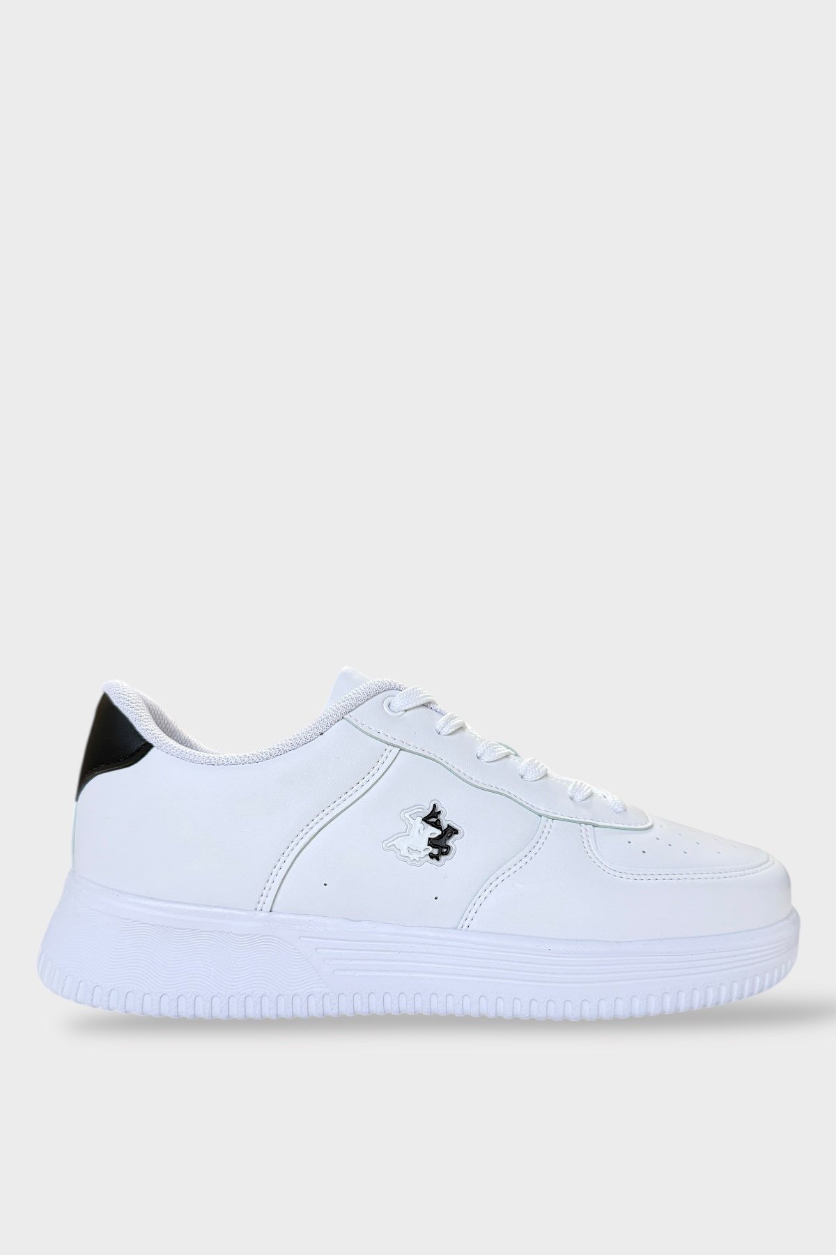 Unisex AirForce Faylon Taban Spor Sneaker Ayakkabı BEYAZ - SİYAH