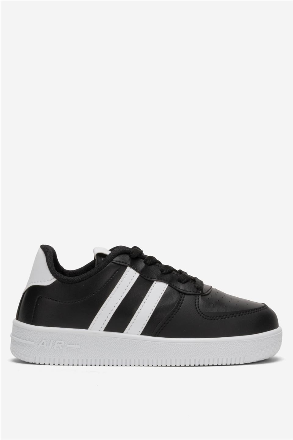 Unisex Bağcıklı Spor Sneaker Ayakkabı SİYAH - BEYAZ