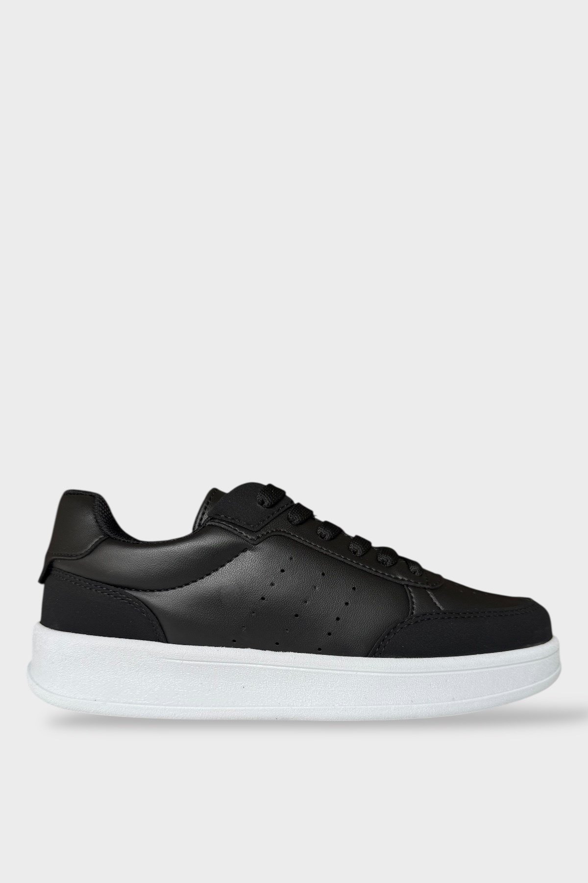 Unisex Düz Hafif Taban Sneaker Ayakkabı SİYAH BEYAZ