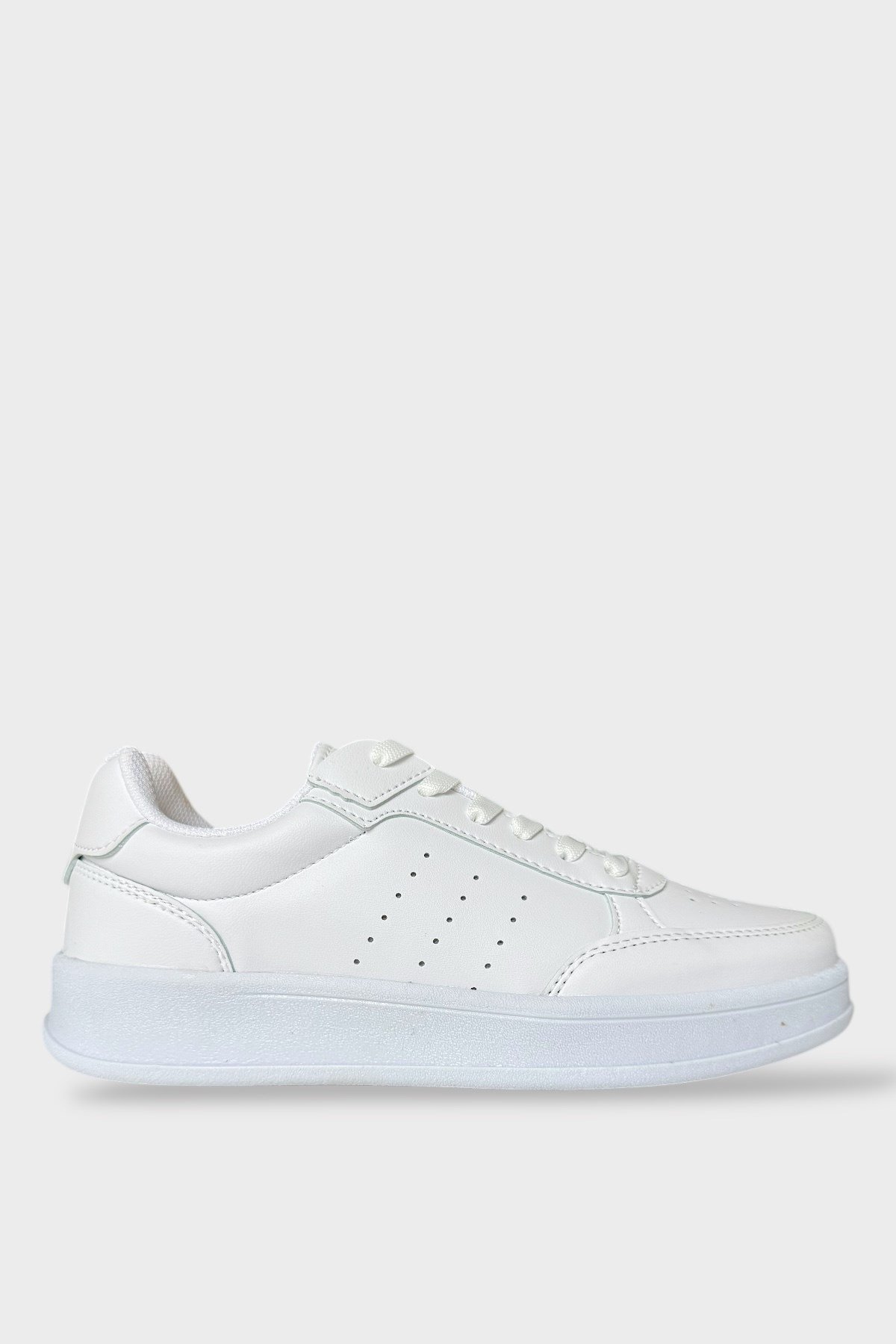 Unisex Düz Hafif Taban Sneaker Ayakkabı BEYAZ
