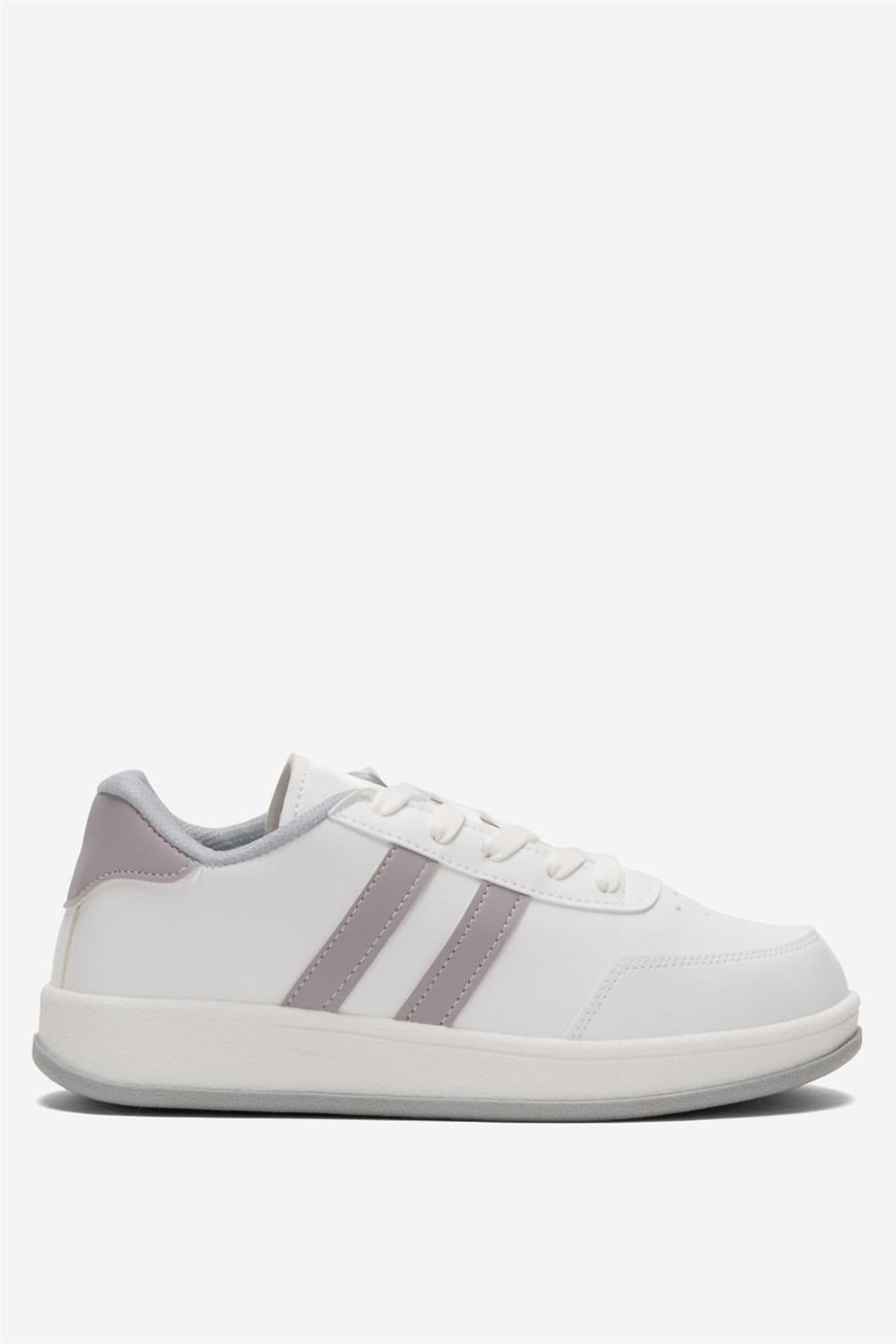 Unisex Düz Hafif Taban Sneaker Ayakkabı BEYAZ - GRİ