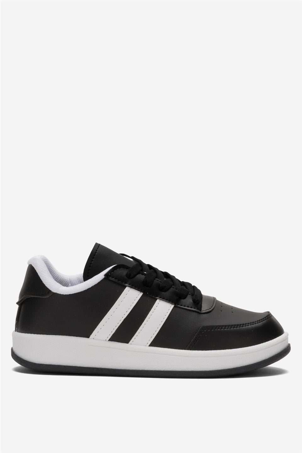 Unisex Düz Hafif Taban Sneaker Ayakkabı SİYAH - BEYAZ