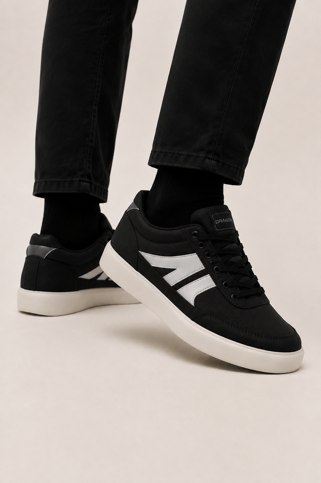 Unisex Keten Sneaker Ayakkabı SİYAH - BEYAZ