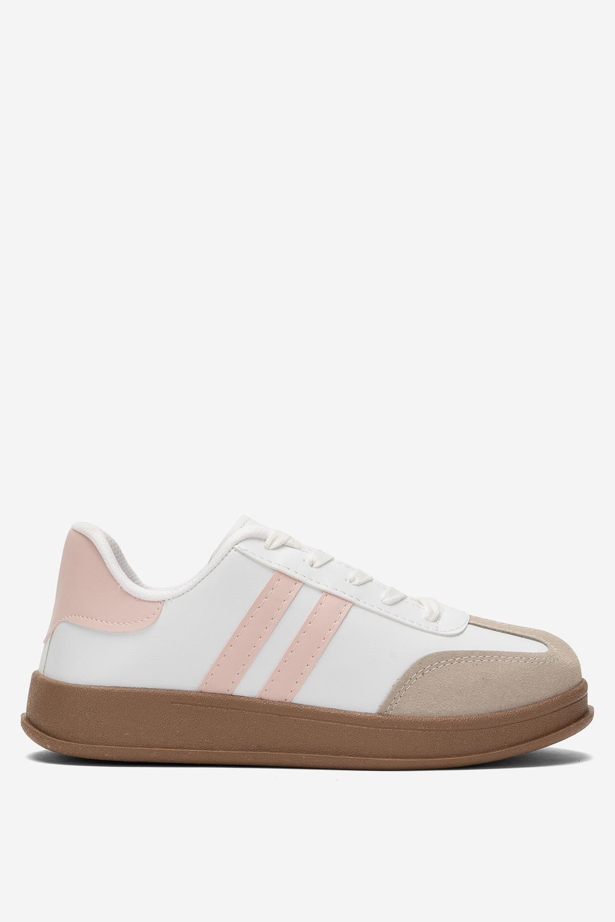 Unisex Rahat Hafif Spor Sneaker Ayakkabı  BEYAZ - PUDRA