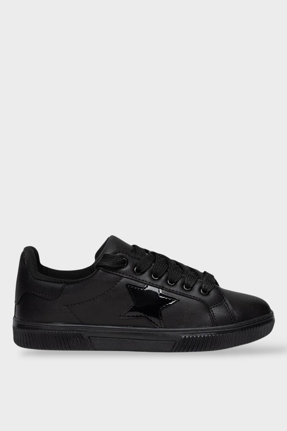 Yıldızlı Spor Kadın Sneaker Ayakkabı SİYAH