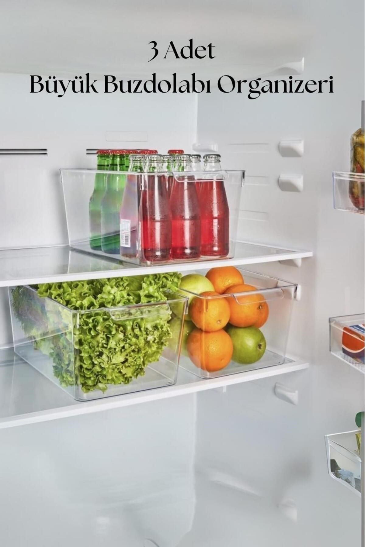 3 Lü Buzdolabı Organizeri & Buzdolabı Düzenleyici 6 lt