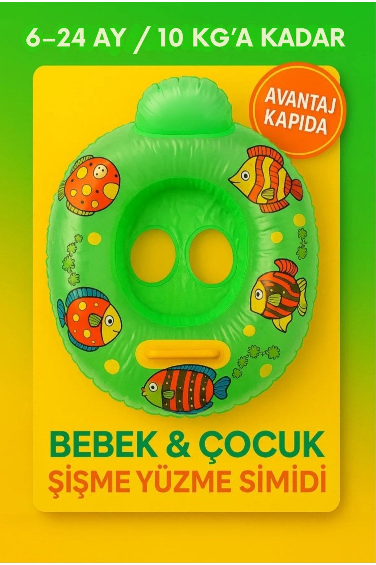 Bebek Oturaklı Şişme Yüzme Simidi–6–24 Ay–max 10 Kg-bacak Geçişi 10x7 Cm–tutma Saplı–havuz Deniz