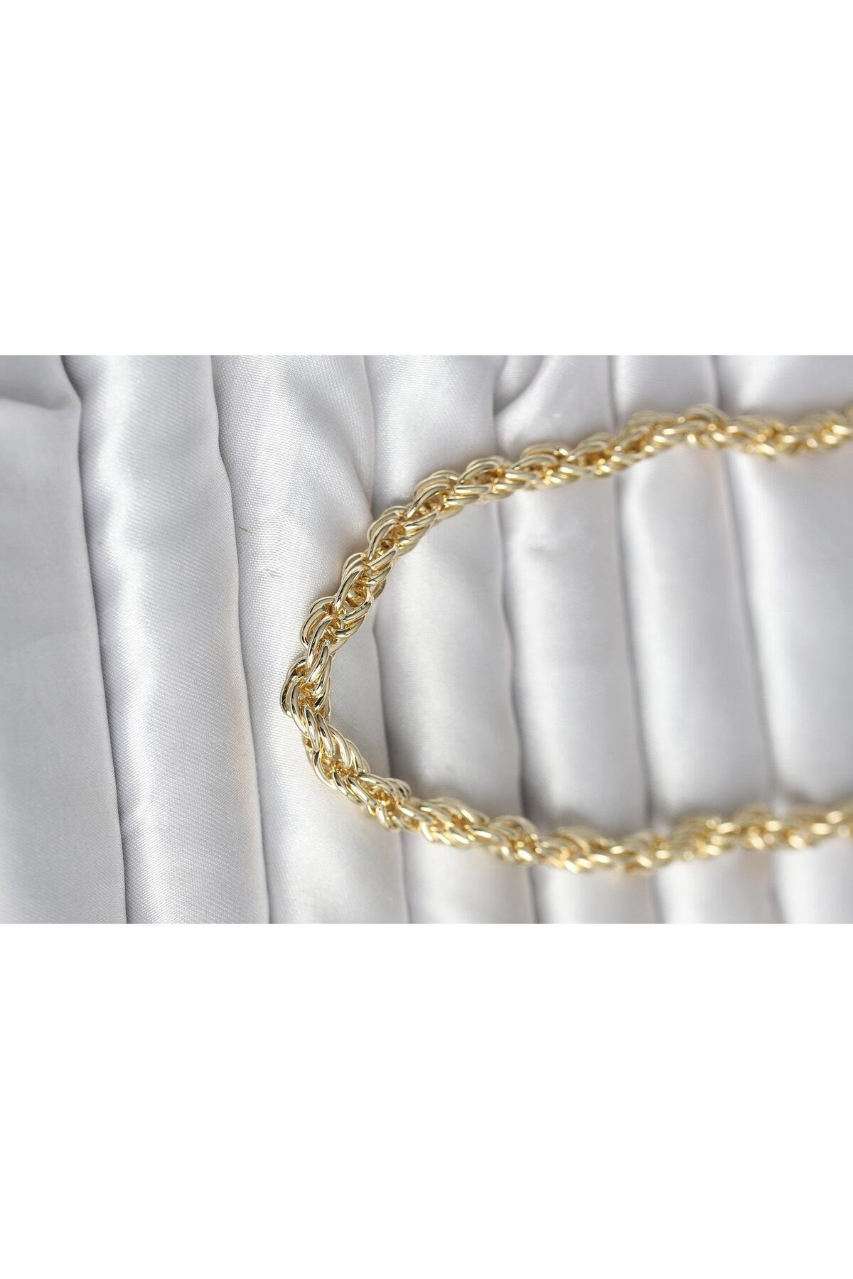 CM 14K Gold Renk Kalın Burgu Zincirli Model 60 cm Kadın Kolye