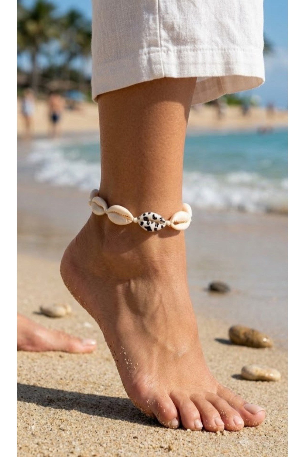 Doğal Kauri Kabuğu Asansörlü Model Halhal
