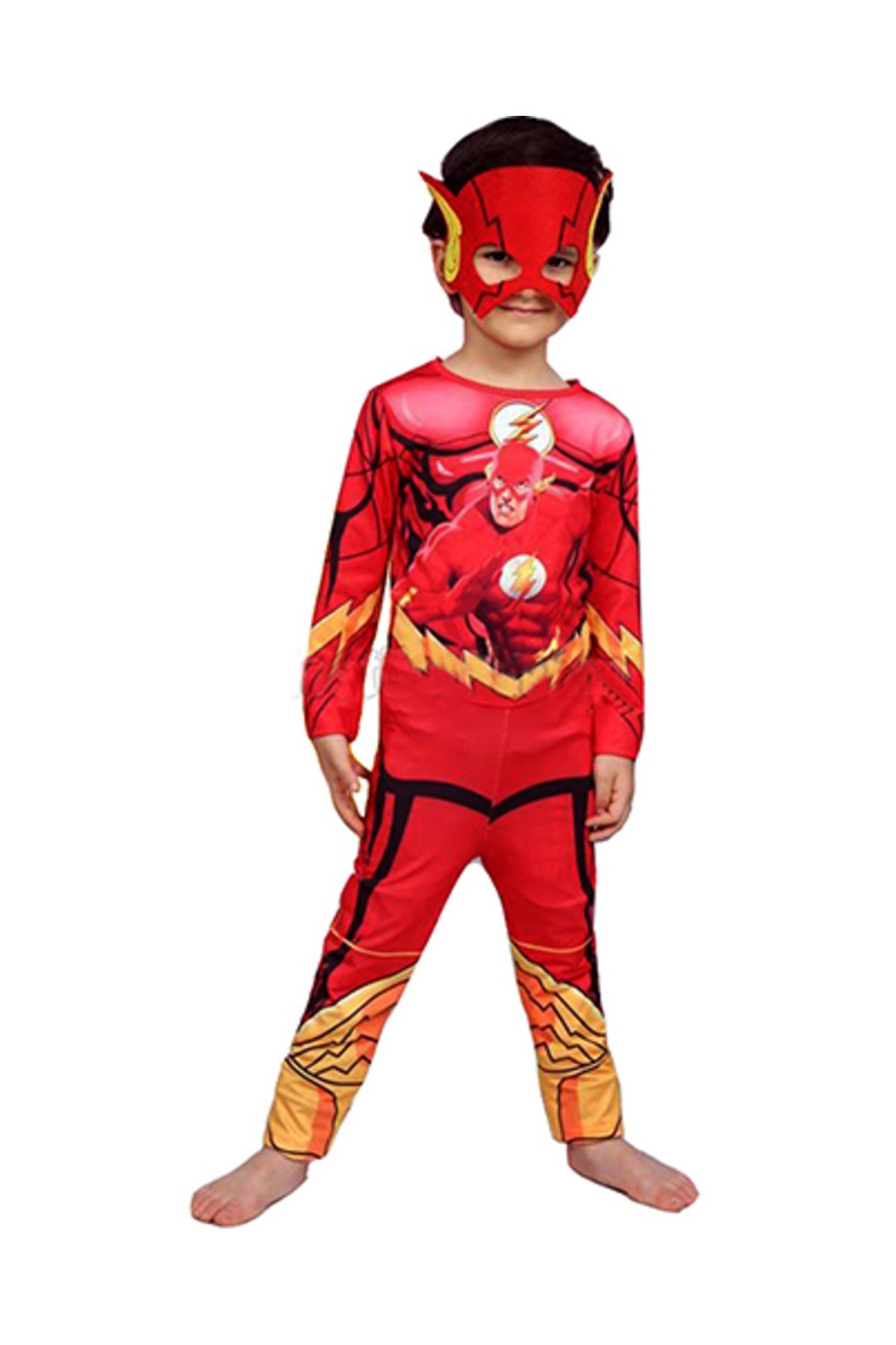 Flash Kostümü Çocuk - Flash Kostüm ve Maske Full Set