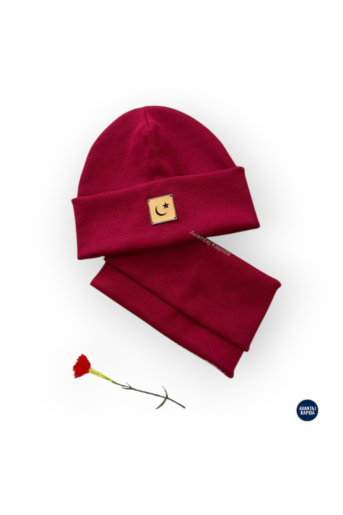Genç & Yetişkin Unisex Bere Boyunluk Seti 2'li | Tek Beden+12 Yaş | %95 Pamuk | Çift Kat 4 Kat Kulak
