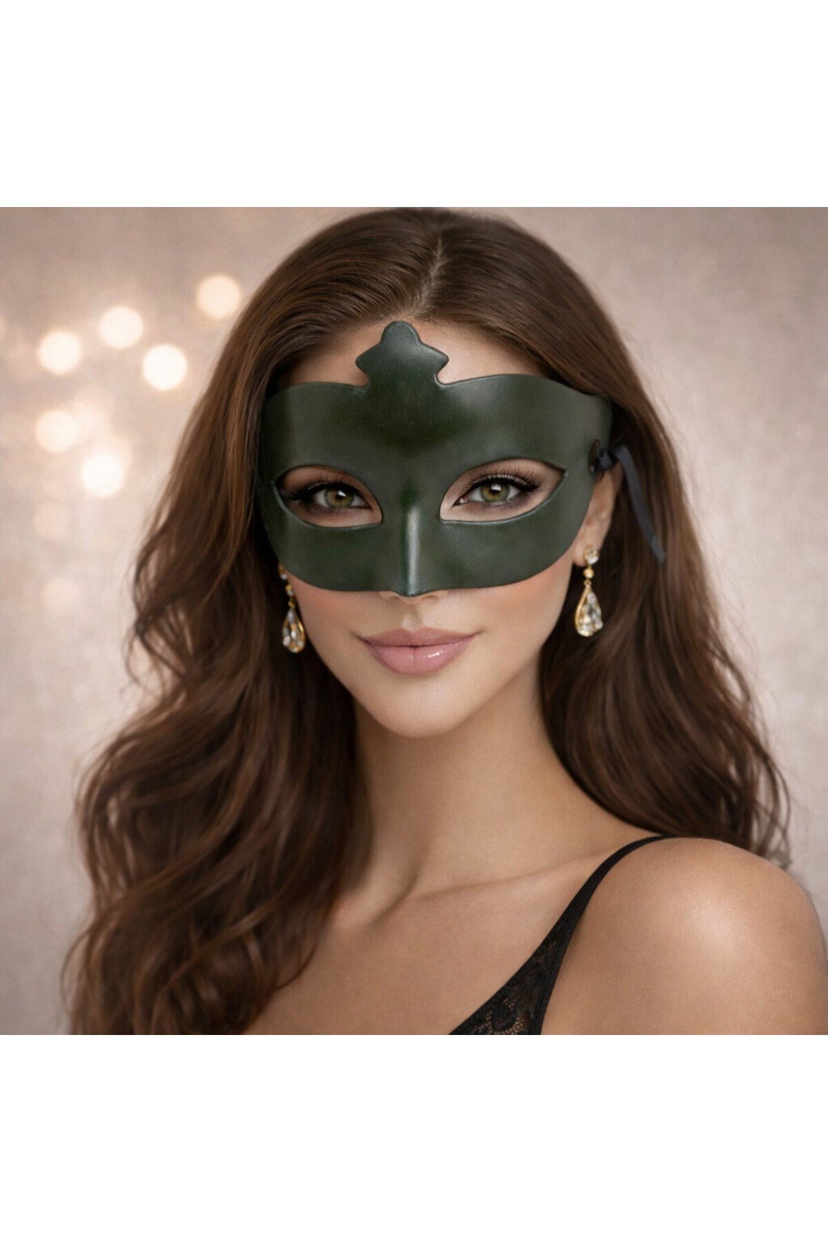 Haki Yeşil Gizemli Masquerade Maskesi