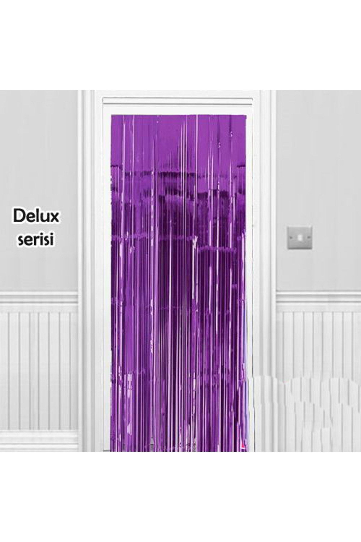 Işıltılı Duvar ve Kapı Perdesi Mor Renk 90x200 cm