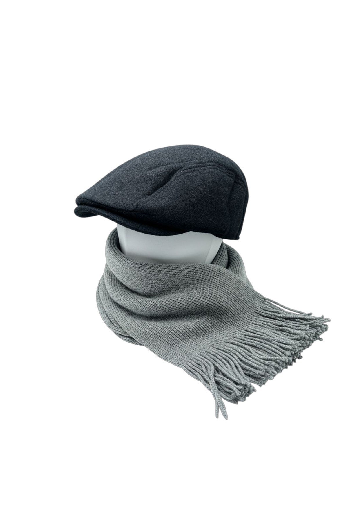 Kasket Şapka ve Triko Atkı 2’li Kışlık Set | Unisex Kulak Korumalı Sıcak Tutucu Örgü Takım