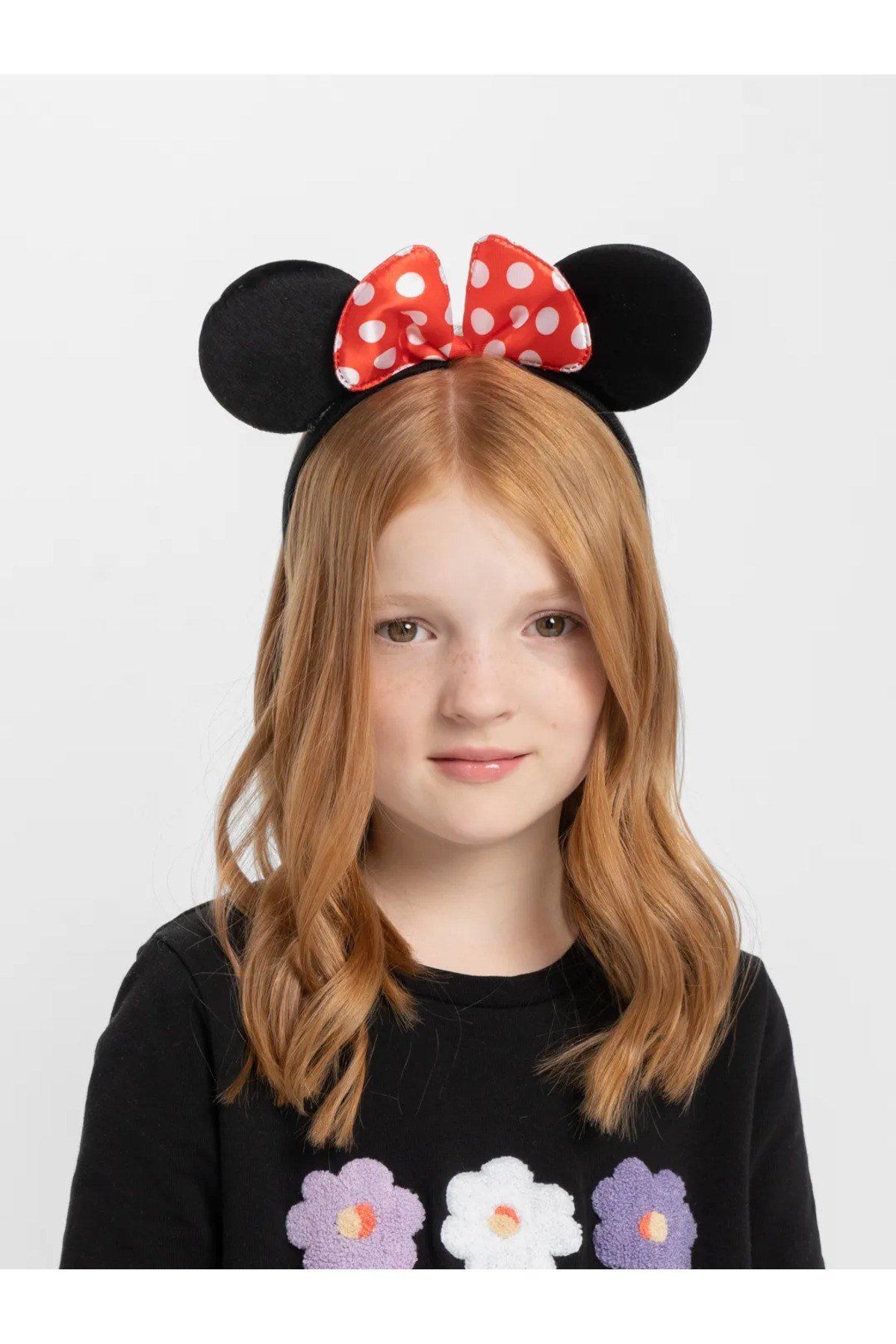 Kırmızı Fiyonklu Minnie Mouse Taç Fare Tacı Kafa Bandı