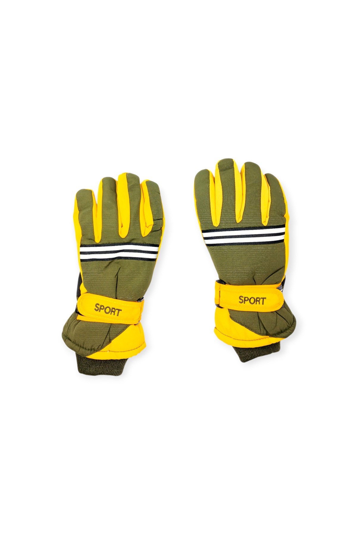 Kitti 7-12 Yaş Reflektörlü Unisex Çocuk Kayak Eldiveni Su Geçirmez Polarlı Junior Kar Eldiveni