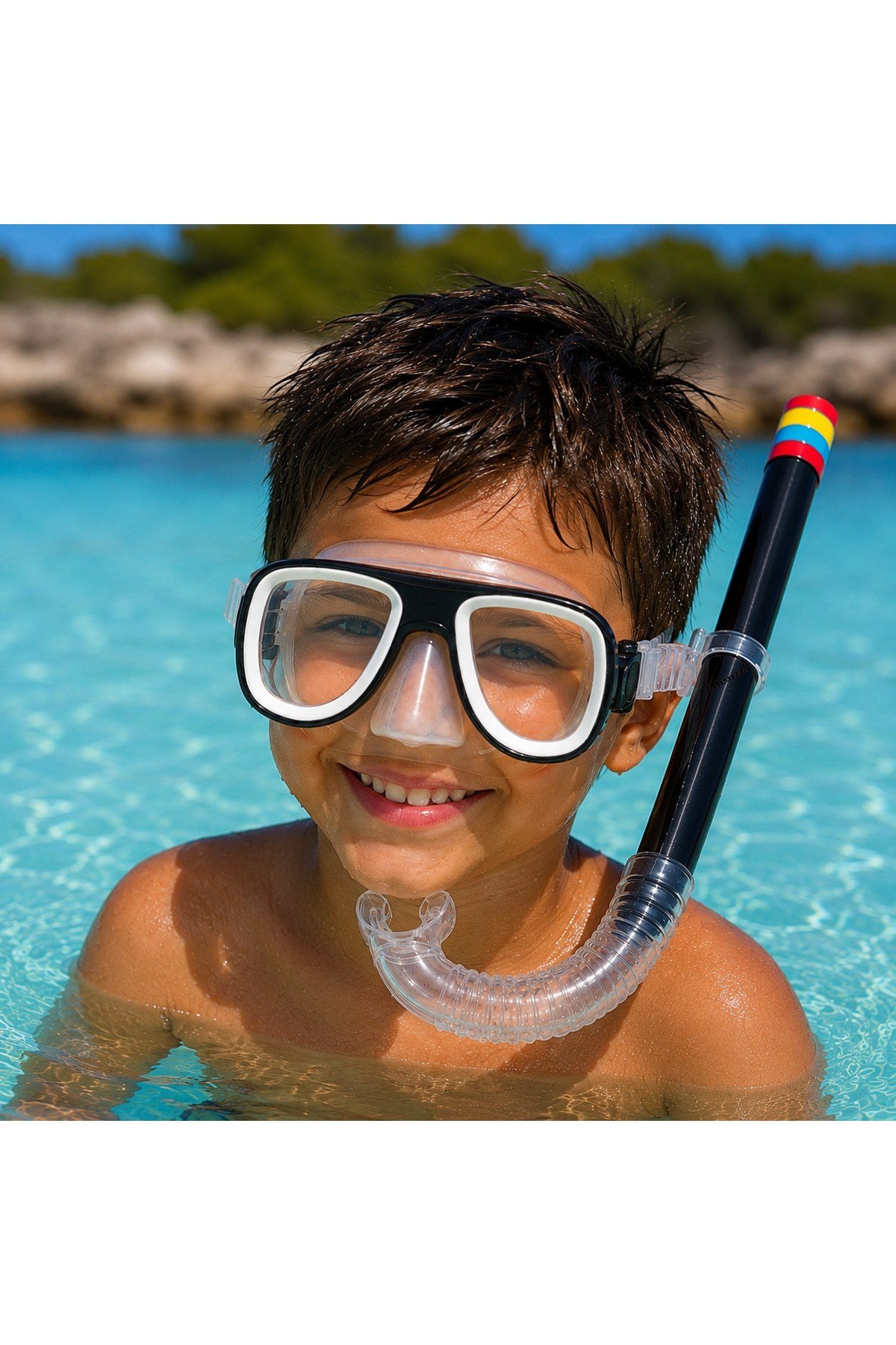 Maske-Şnorkel-Kulak Tıkacı Çocuk 3'lü Set Orjinal Kutulu Deniz Dalış Maskesi