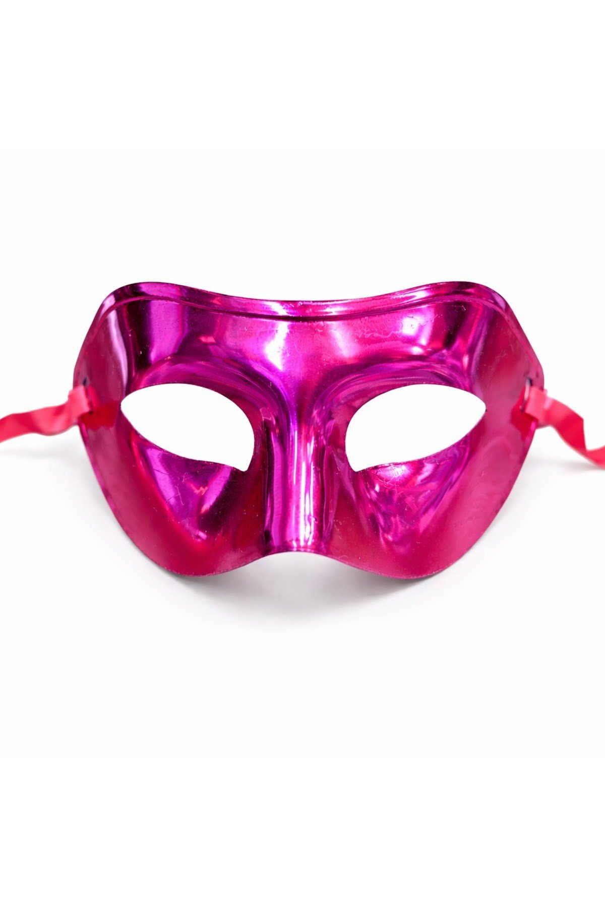 Metalize Parlak Parti Maskesi Pembe Renk 16x7 cm