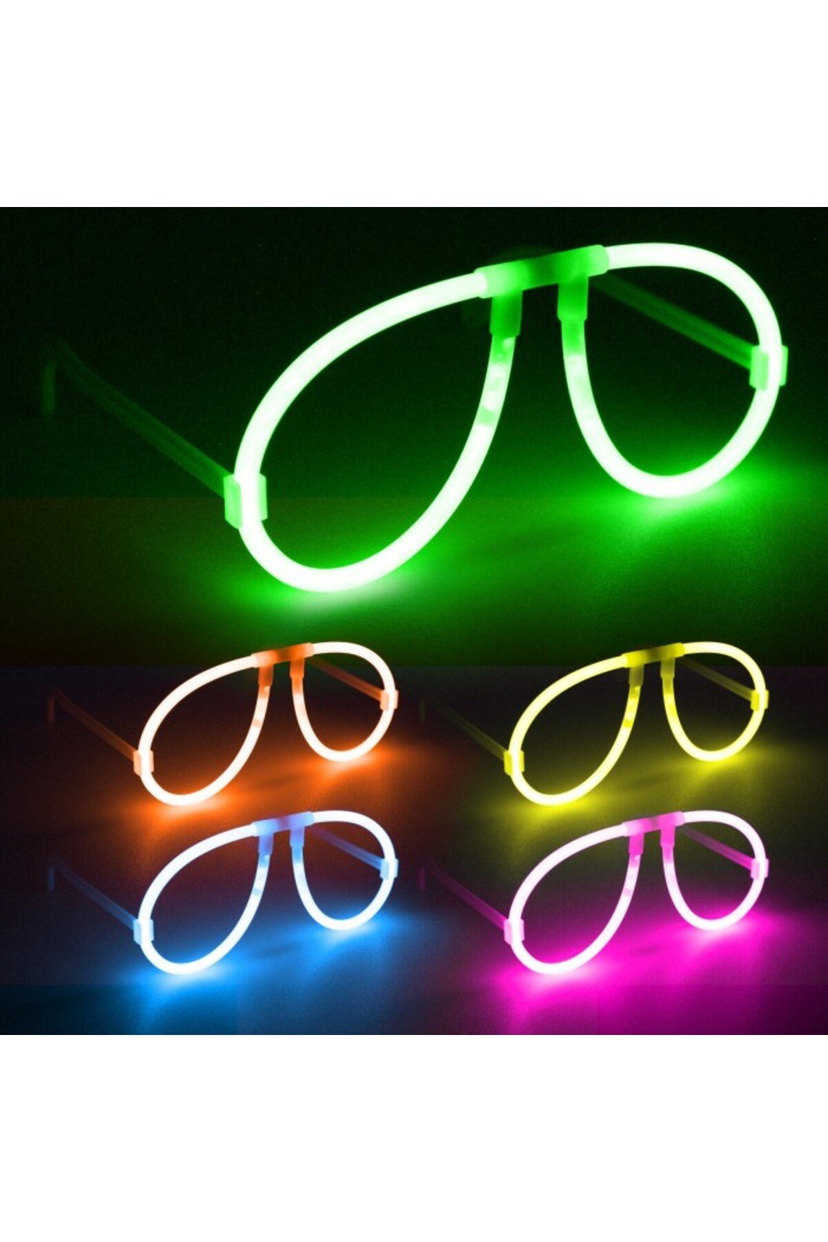 Neon Glow Fosfor Gözlük – Festival & Parti (12'li Set)