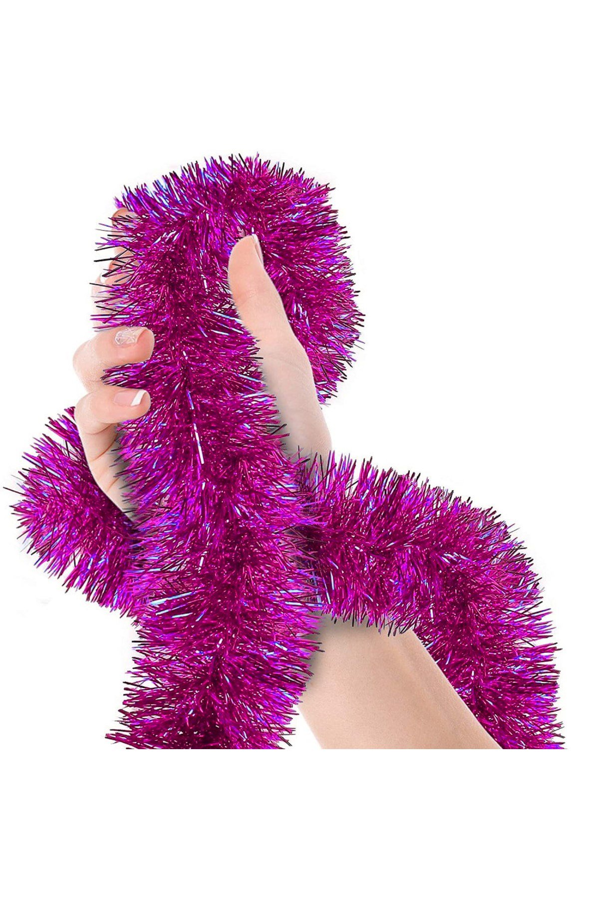 Parti İçin Sim Süs 2 Metre Uzunluk 8 cm Genişlik Fuşya Renk İthal