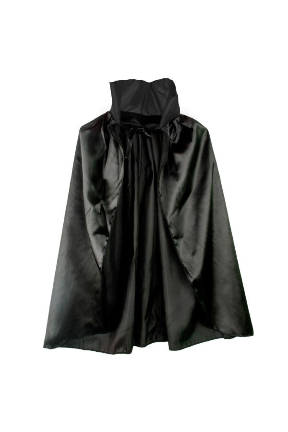 Siyah Renk Yakalı Halloween Pelerini 90 cm