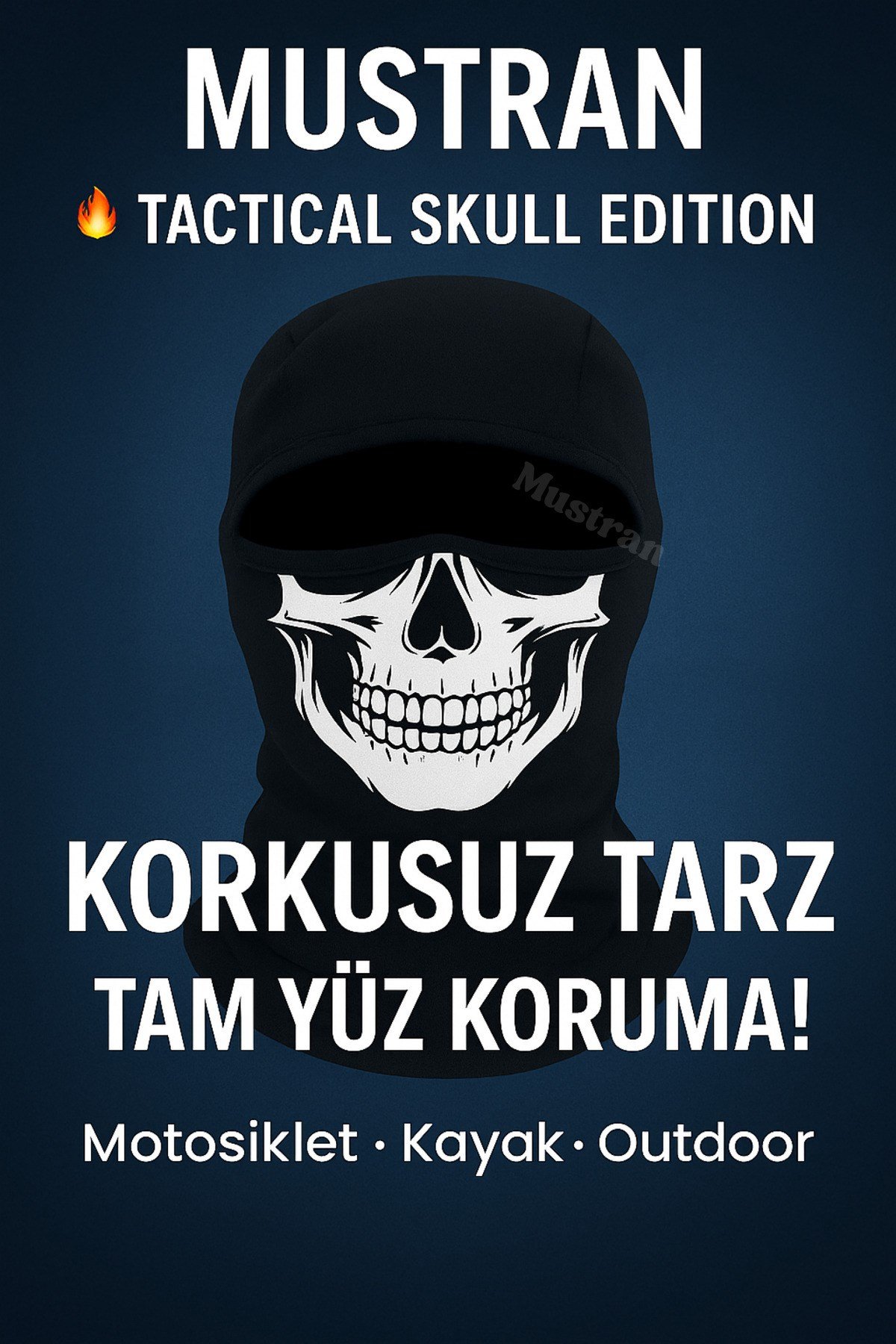 Tactical Skull Baskı Balaklava | Motosiklet Maskesi Kar Bisiklet Kayak Kask Altı Unisex