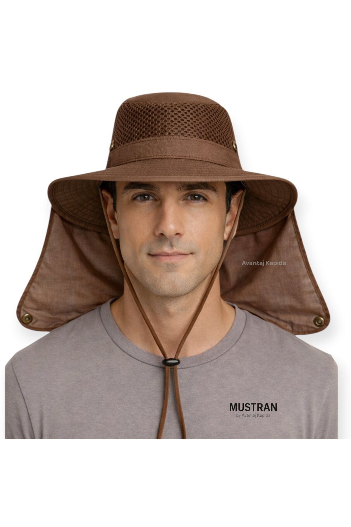 UV Ense Boyun Rüzgar Korumalı Güneş Şapkası - Unisex Outdoor Safari Kamp Balıkçı Avcı Tarla