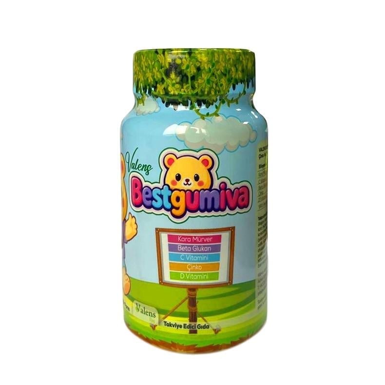 Bestgumiva Kara Mürver Çinko Betaglukan Vitamin C D 30 Gummies