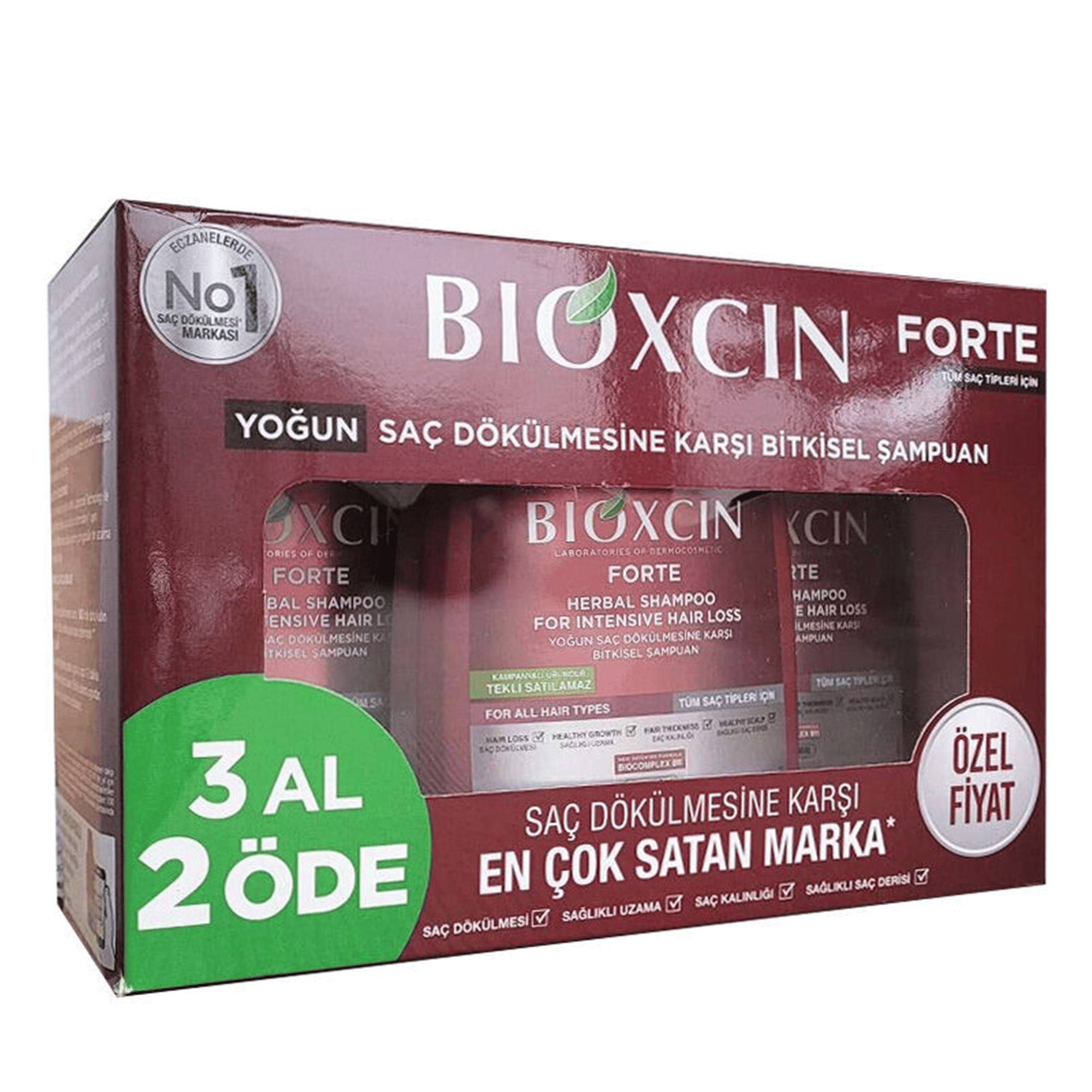 Bioxcin Forte Yoğun Saç Dökülmesine Karşı Bitkisel Şampuan 300 ml - 3 Al 2 Öde