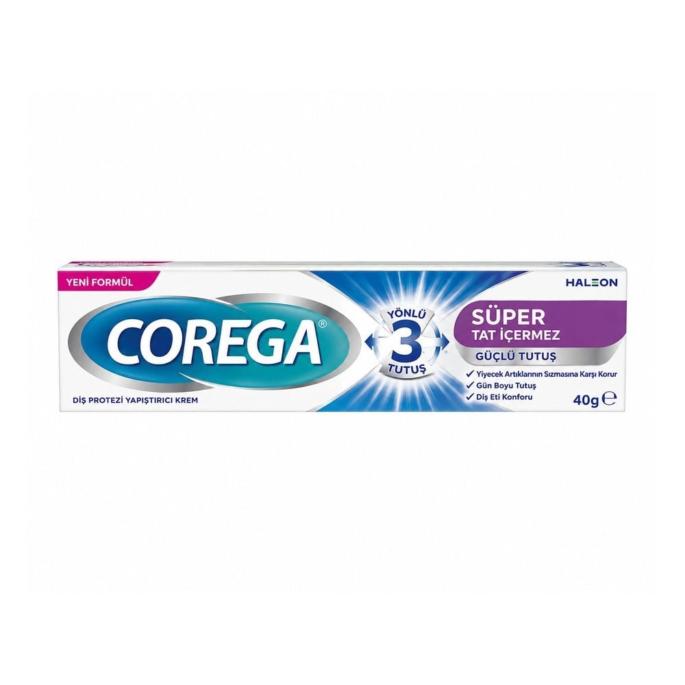 Corega Süper Diş Protezi Yapıştırıcı Tat İçermez Krem 40 gr -