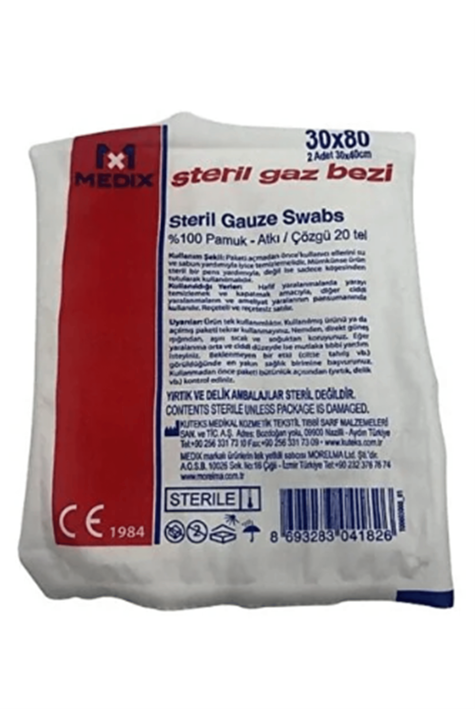 Medix Steril Hidrofil Gazlı Bez 30x80 cm