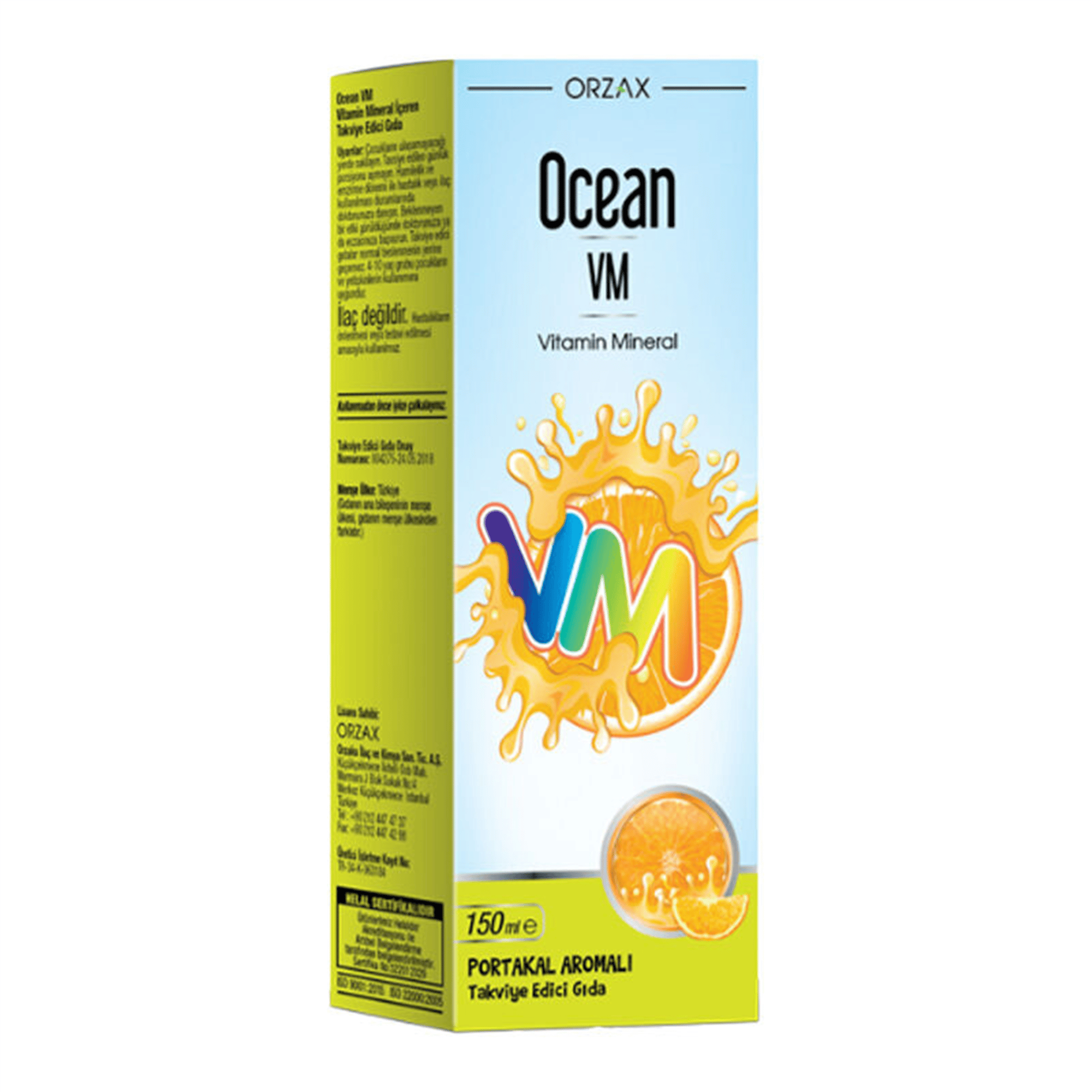Ocean Vitamin Mineral VM Şurup Portakal Konsantreli 150 ml