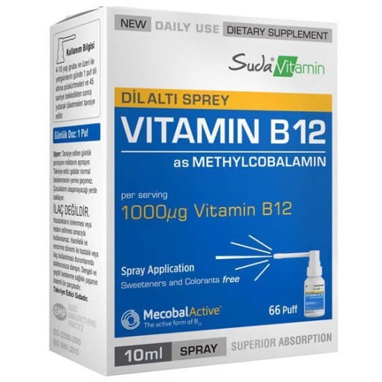Suda Vitamin B12 Dil Altı Spreyi 10 ml