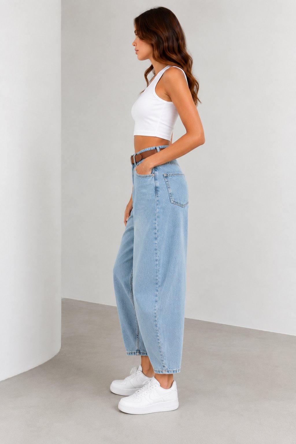 Yüksek Bel Ballon Fit Jeans