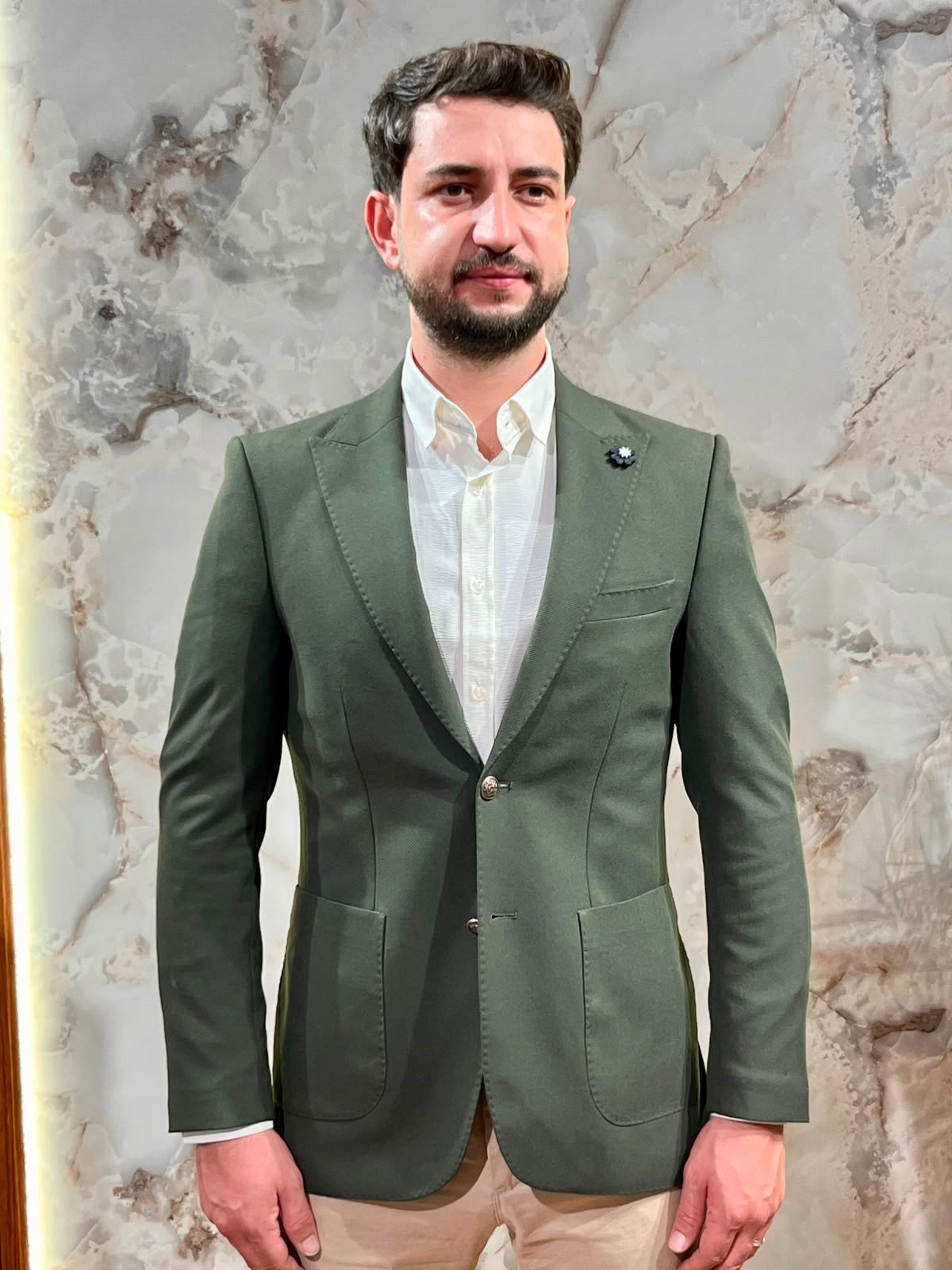 ERKEK HAKİ SLİM FİT BLAZER CEKET | TEK DÜĞMELİ KLASİK CEKET